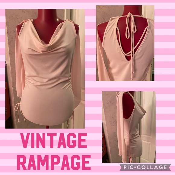 Rampage Y2K sleeveless cowl neck top with draped fabric that hangs over shoulder - Picture 1 of 9